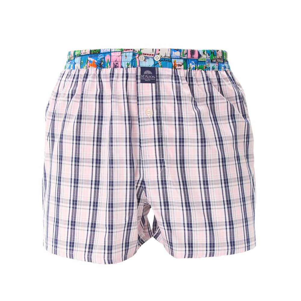 KM5213 - Carreaux rose & marine