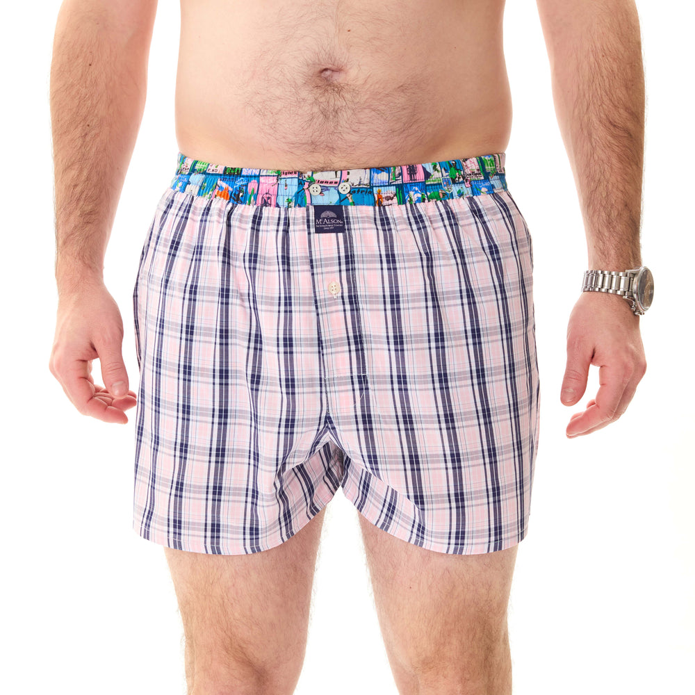 M5213 - Checkered pink & navy