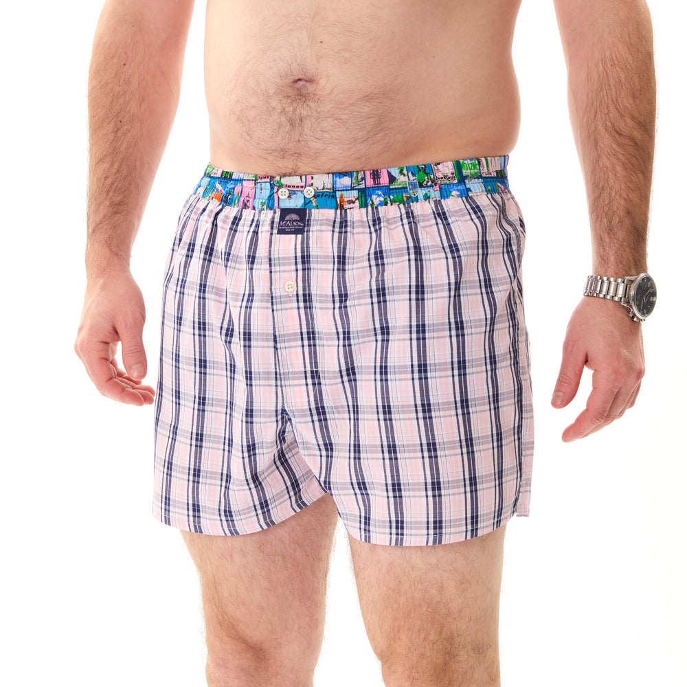 M5213 - Checkered pink & navy