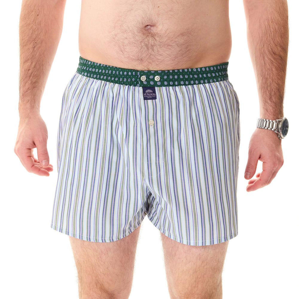 M5218 - Stripes light blue & green