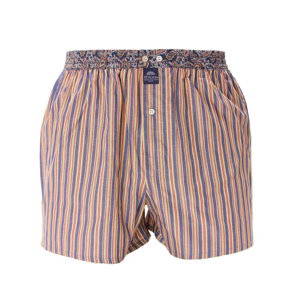 M5220 - Gestreift marine, gelb & bordeaux