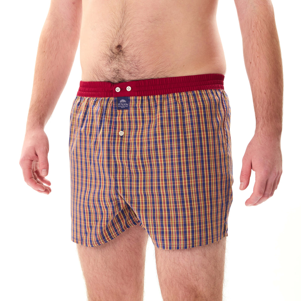 M5221 - Checkered navy, yellow & bordeaux