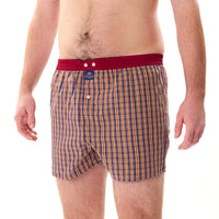 M5221 - Checkered navy, yellow & bordeaux