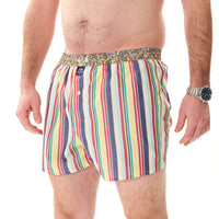 M5222 - Rayé rouge, jaune & marine