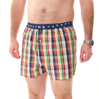 M5223 - Kariert rot, gelb & marine