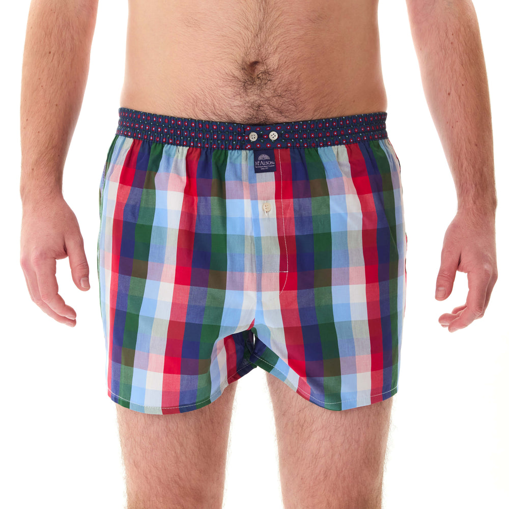 M5227 - Quadrettato blu, rosso & verde