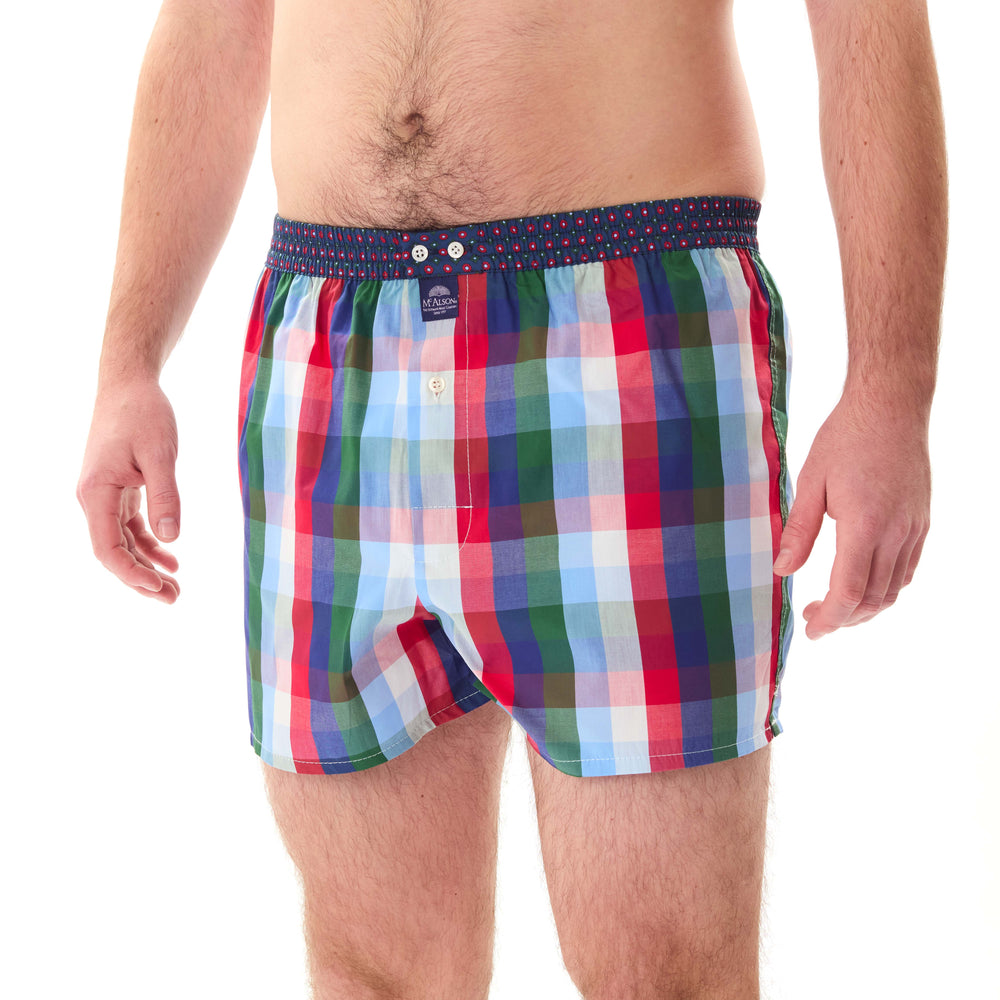 M5227 - Quadrettato blu, rosso & verde