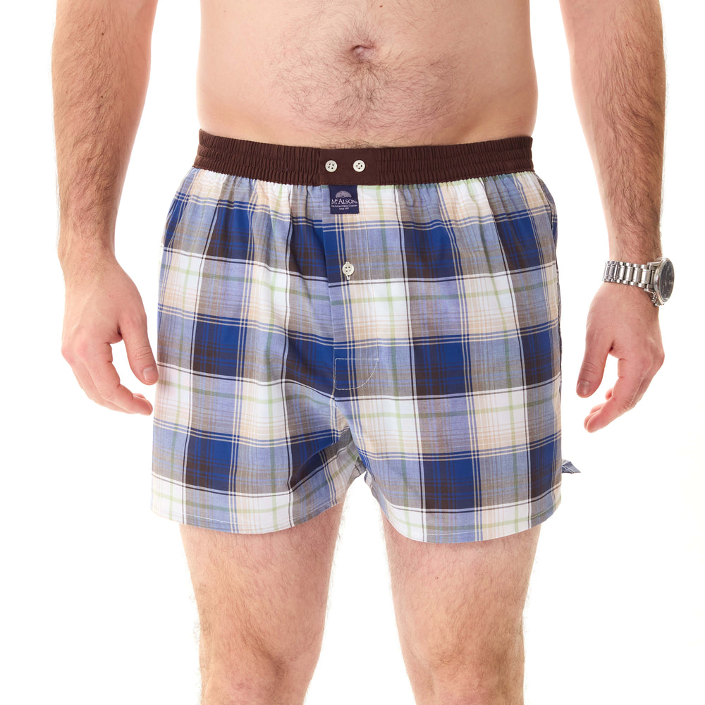 M5233 - Madras marine, grün & braun