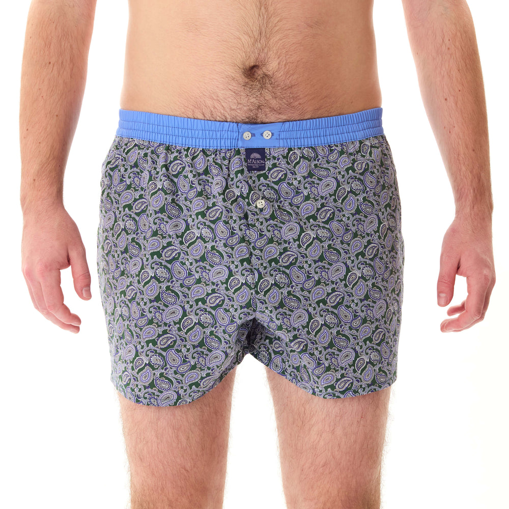 M5246 - Paisley dunkelgrün & marine