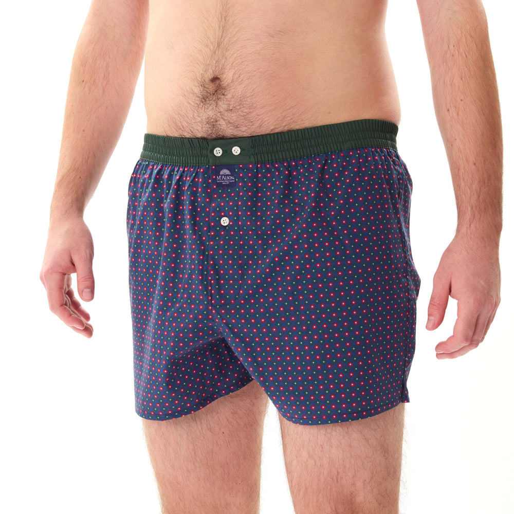 M5248 - Diamonds navy, green & red