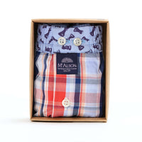 M5425 - Madras red & blue