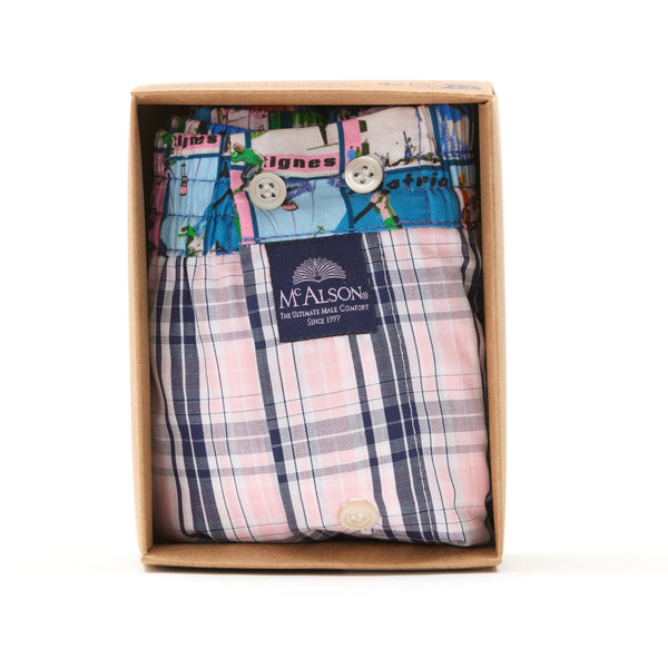 M5213 - Checkered pink & navy