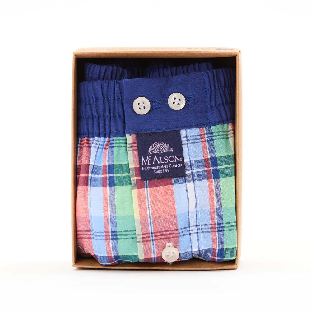 KM5331 - Madras vert, rouge & bleu