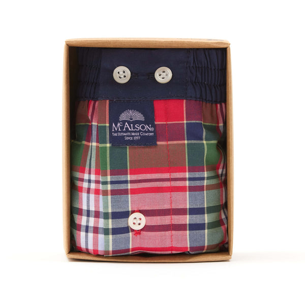 M5231 - Carreaux marine, vert & rouge