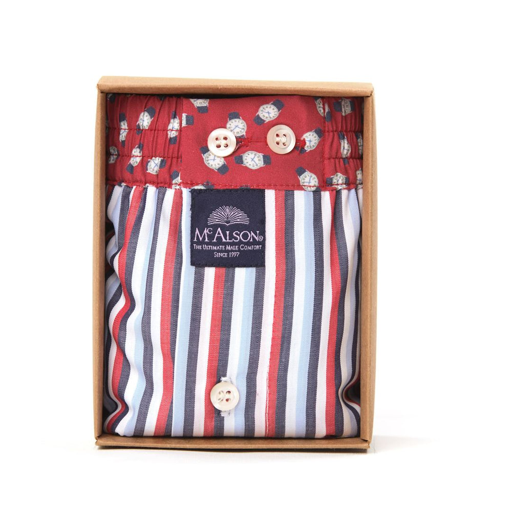 M4024 - Striped red & light blue