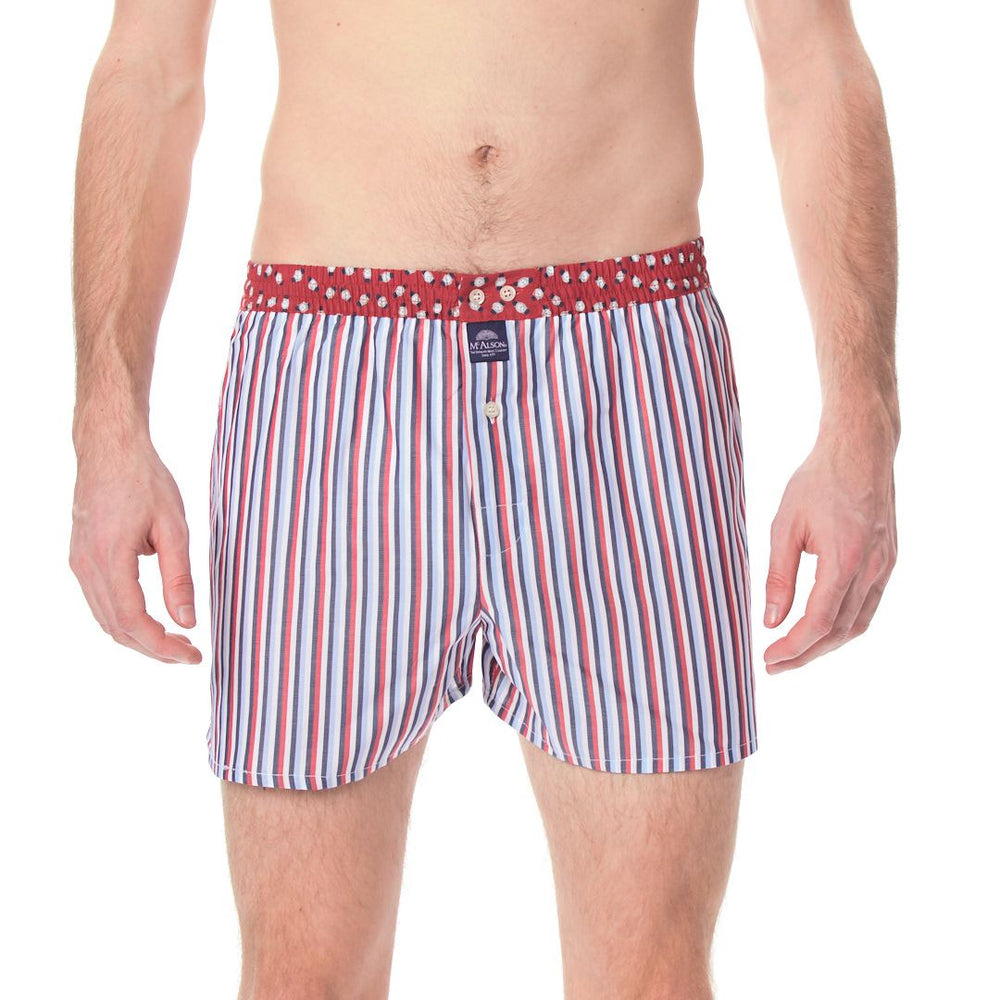 M4024 - Striped red & light blue