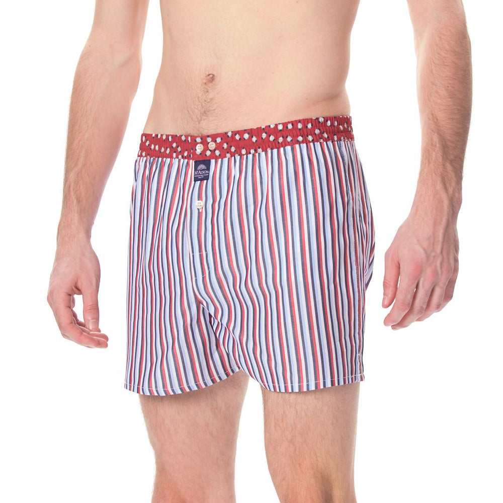 M4024 - Striped red & light blue