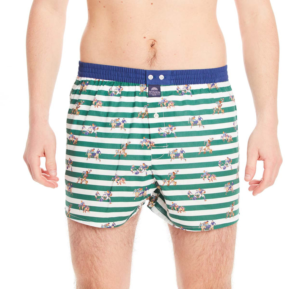 M4616 - Rugby rayé vert & blanc