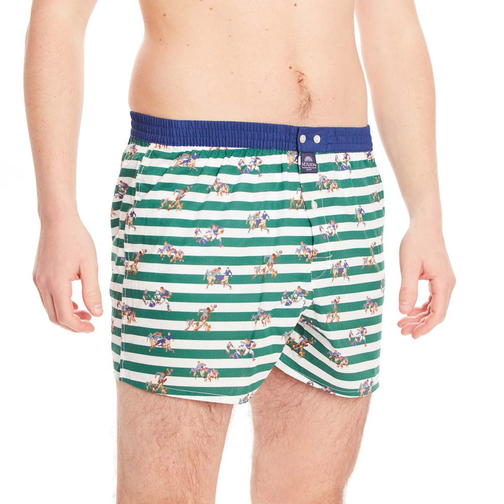 M4616 - Rugby rayé vert & blanc