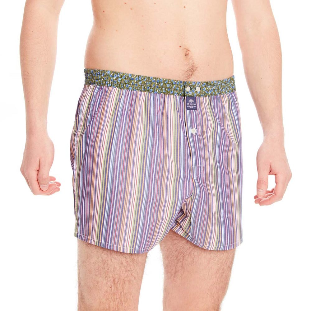 M4642 - Rayé bleu & vert