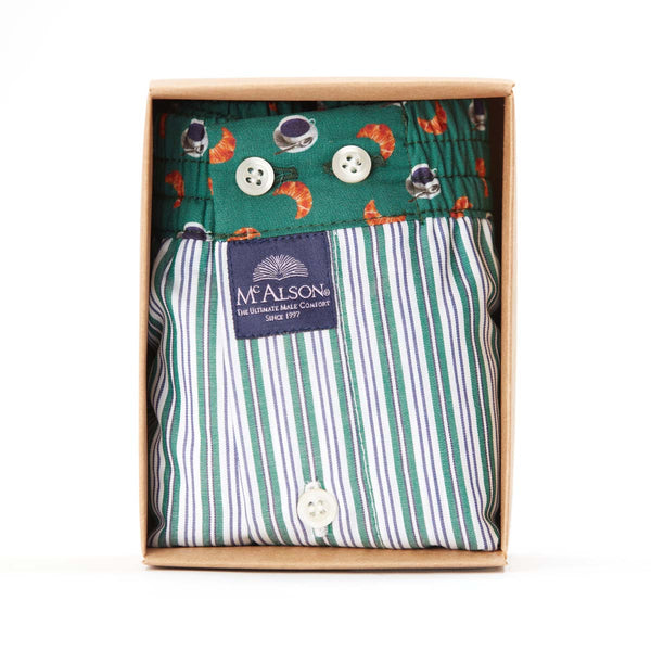 M4645 - Rayé vert & bleu marine