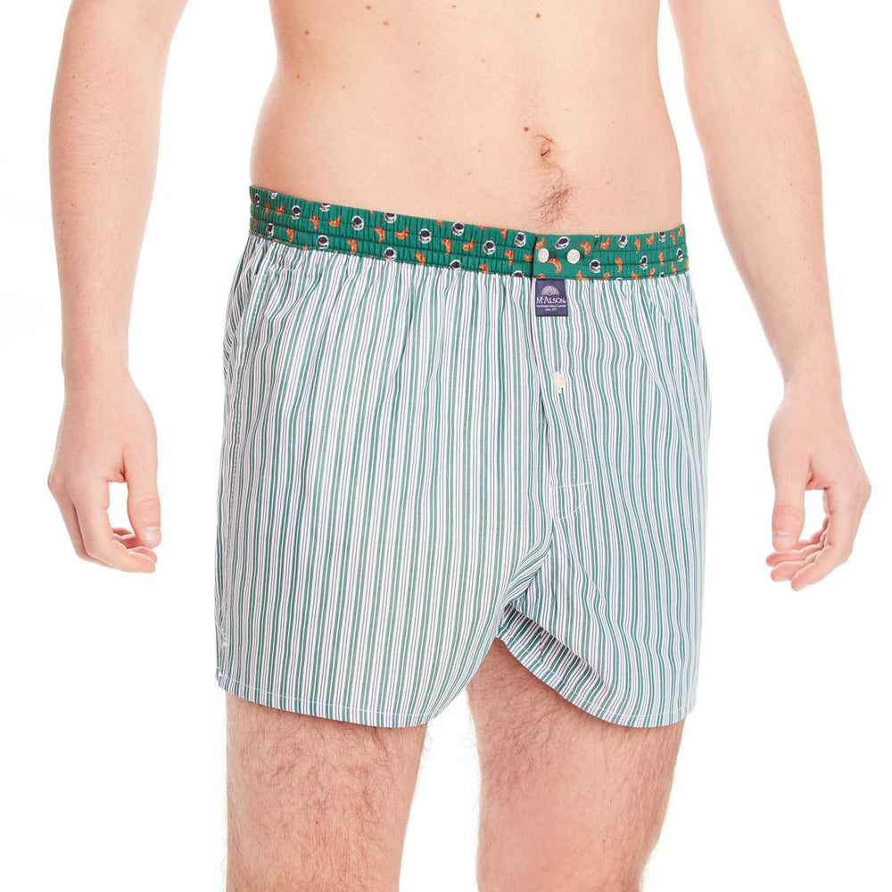 M4645 - Rayé vert & bleu marine