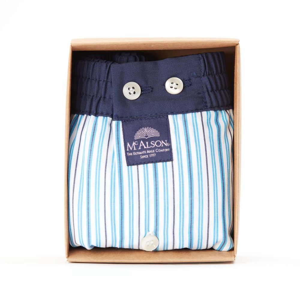 M4653 - Rayé turquoise & blanc