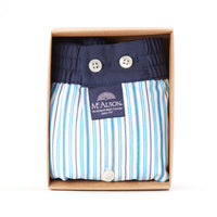 M4653 - Rayé turquoise & blanc