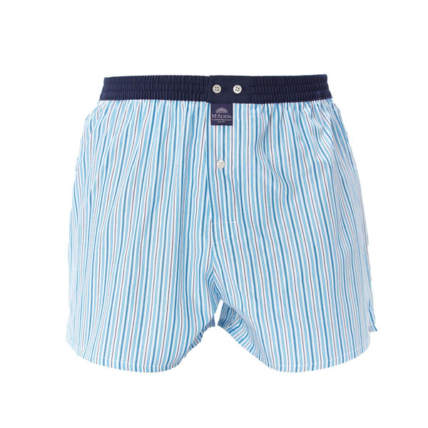 M4653 - Rayé turquoise & blanc