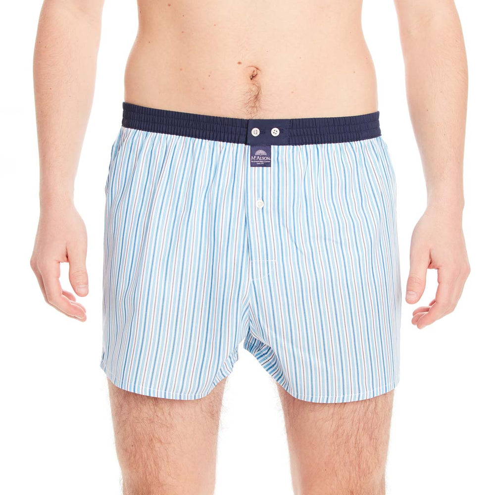 M4653 - Rayé turquoise & blanc