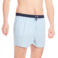 M4653 - Rayé turquoise & blanc