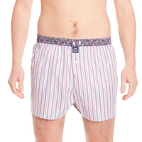 M4655 - Rayé rose & bleu marine