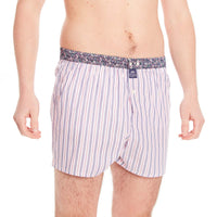 M4655 - Rayé rose & bleu marine