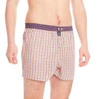 M4658 - Schachbrettartig marineblau & orange