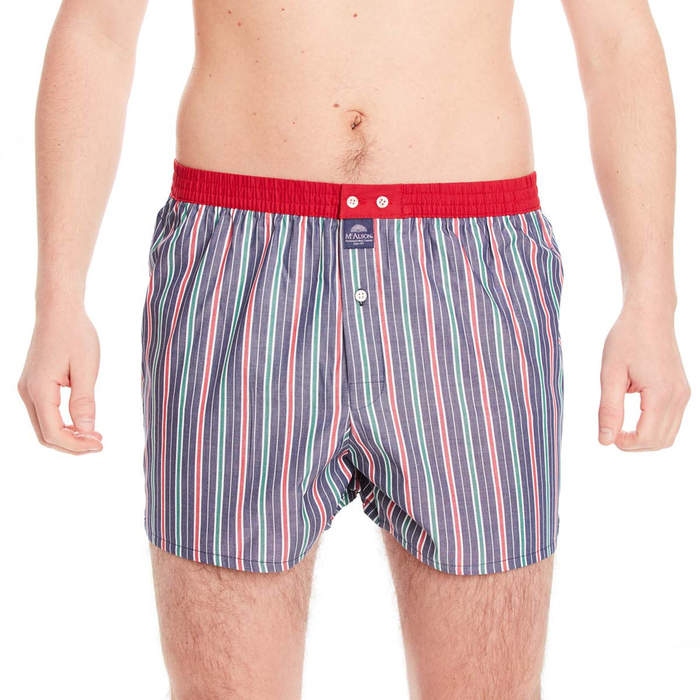 M4663 - A righe marina & rosso