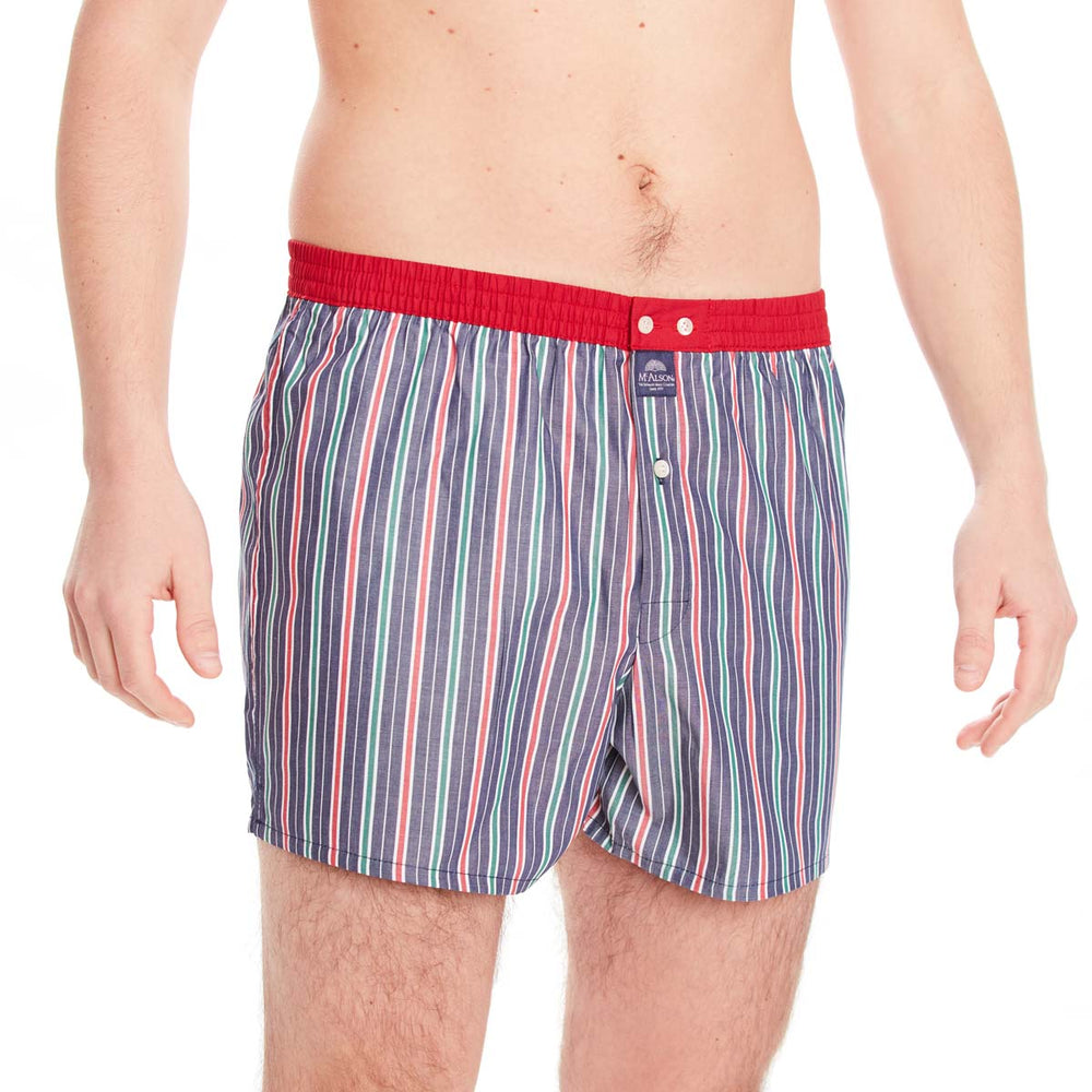 M4663 - A righe marina & rosso