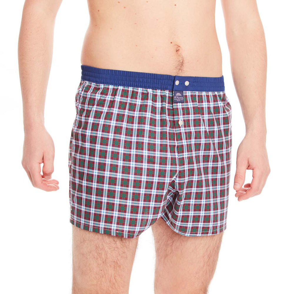 M4667 - Tartan bordeaux & vert