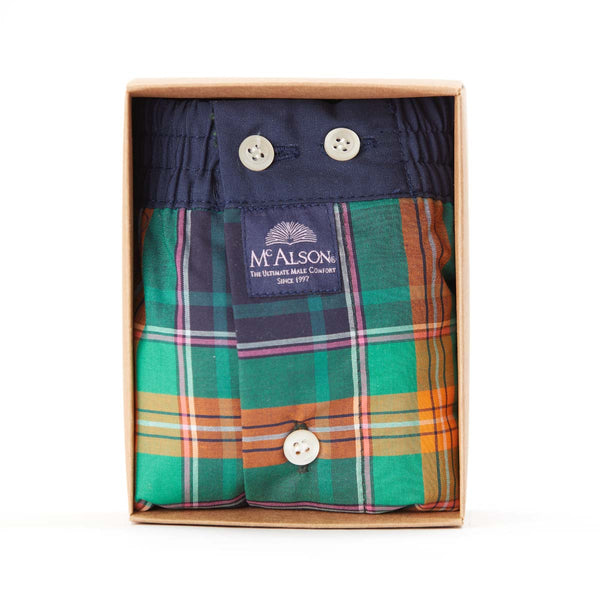 M4671 - Madras verde & arancione