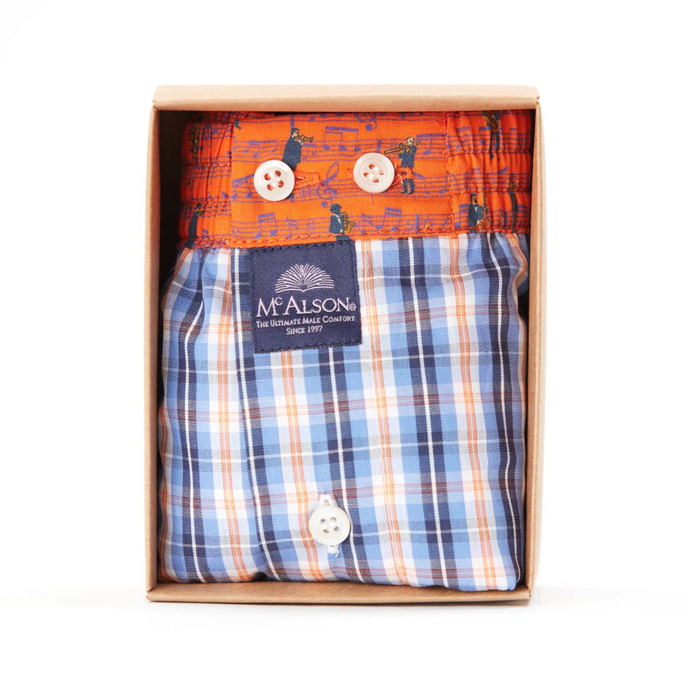 M4676 - Checkered navy & orange