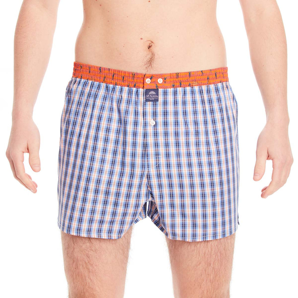 M4676 - Checkered navy & orange